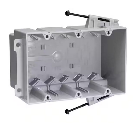 Pass & Seymour Slater New Work 3 Gang 54 Cu. In. Plastic Screw Mount Steel Stud Box with Quick/Click - 91002956763