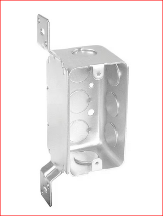 4 in. H x 2 in. W x 2-1/8 in. D Steel Metallic 1-Gang Drawn Handy Box with Eight 1/2 in. KO's and F Bracket, 1-Pack - 91009250939