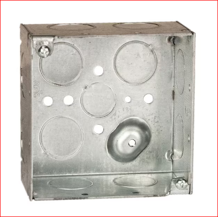 4 in. W x 2-1/8 in. D Galv. Steel Gray 2-Gang Welded Square Box with One 1/2 in. KO's and Twelve 3/4 in. KO's, 1-Pack - 9668903