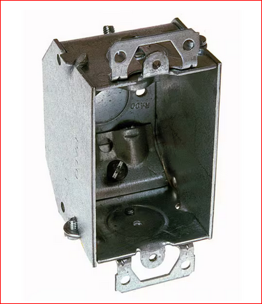 3 in. H x 2 in. W x 2-1/4 in. D Gray 1-Gang Gangable Switch Box with One 1/2 in. KO, NMSC Clamps, Plaster Ears, 1-Pack - 91007812506