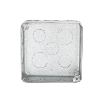 4 in. W x 1-1/2 in. D Galv. Steel Gray 2-Gang Drawn Square Plenum Boxwith Eleven 1/2 in. and Five 3/4 in. KO's, 1-Pack - 9404919