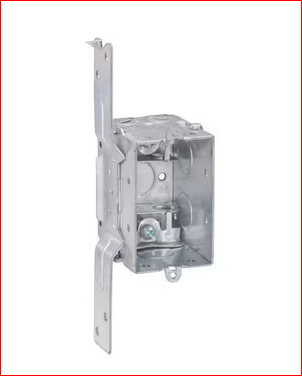 3 in. H x 2 in. W x 2-1/2 in. D Steel Metallic 1-Gang Switch Box, Five 1/2 in. KO's, MC/BX Clamps and F Bracket, 1-Pack - 91009222394