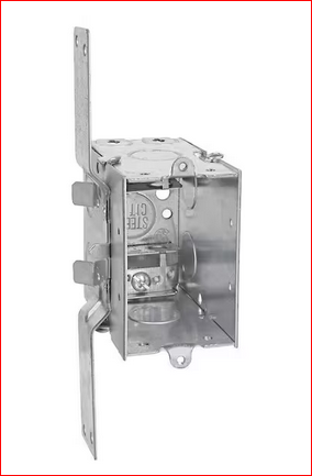 1-Gang 3 in. Metal Electrical Box with C-3 Clamps and CV Bracket - 9588621