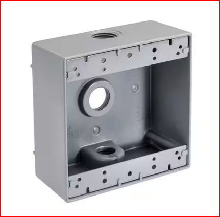 1/2 in. Weatherproof 3-Hole Double Gang Electrical Box - 91009346316