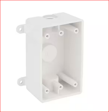 1-Gang Non-Metallic Weatherproof Box with (3) 1/2 in. Holes, White - 9643621