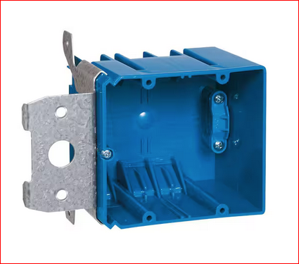 2-Gang 34 cu. in. PVC New Work Electrical Box with Adjustable Bracket - 9373069