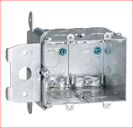 2-Gang 38 cu. in. New Work Metallic Adjustable Electrical Wall Box - 9240039