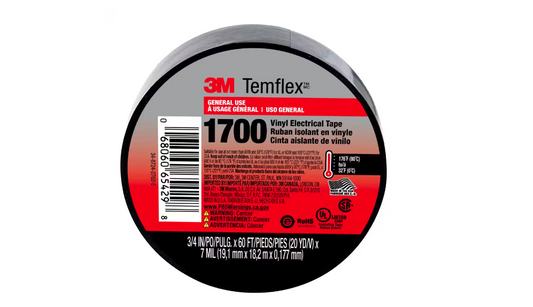 Temflex 3/4 in. x 60 ft. 1700 Electrical Tape Black - 91004658377