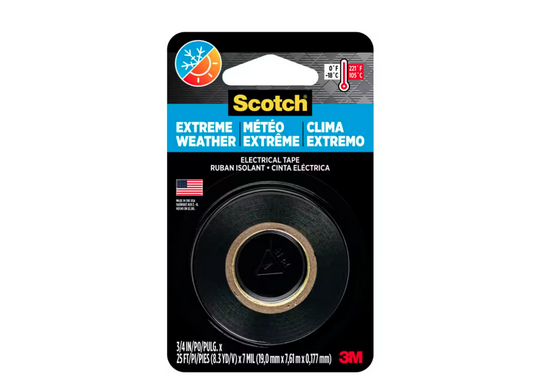 3/4 in. x 25 ft. Extreme Weather Electrical Tape - Black - 91001818366