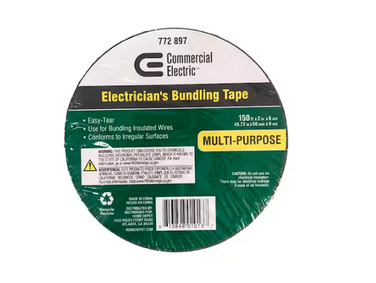 2 in. x 150 ft. Vinyl Electrical Bundling Tape - Silver - 9772897