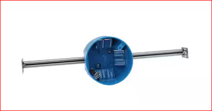 1-Gang 4 in. 20 cu. in. PVC New Work Electrical Ceiling Box with Adjustable Hanger Bar and Ground Lug - 9352366