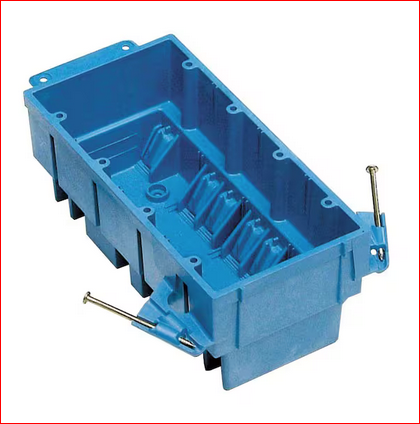 4-Gang 69 cu. in. Hard Shell PVC New Work Electrical Box - 9381640