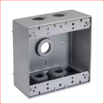 3/4 in. Weatherproof 5-Hole Double Gang Electrical Box - 91009346299