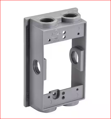 1/2 in. Weatherproof 6-Hole Single Gang Rectangle Extension - 91009346319