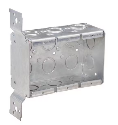 2-1/2 in. D Steel Metallic 3-Gang Welded Switch Box with 14 CKO's and F Bracket, 1-Pack - 91009222381