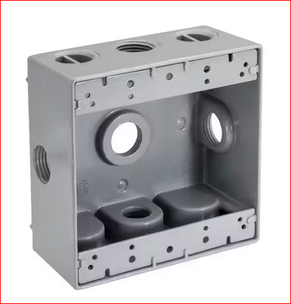 1 in. Weatherproof 5-Hole Double Gang Electrical Box - 91009348317