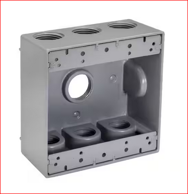 3/4 in. Weatherproof 7-Hole Double Gang Electrical Box - 91009346242