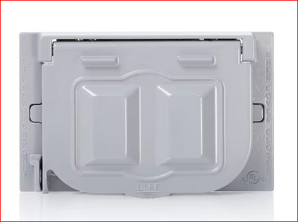 1-Gang Weather-Proof Cover with Metal Flat Lid, Gray