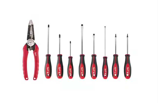 7.75 in. Combination Electricians 6-in-1 Wire Strippers Pliers with Screwdriver Set (8-Piece) - 91005668181