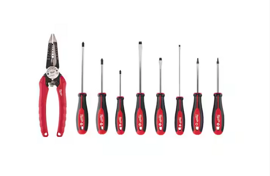 7.75 in. Combination Electricians 6-in-1 Wire Strippers Pliers with Screwdriver Set (8-Piece) - 91005668181