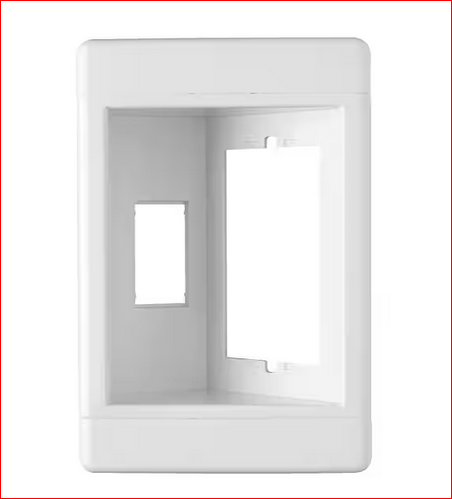 Pass & Seymour 1 Gang Recessed TV Media Box, White - 91002962109