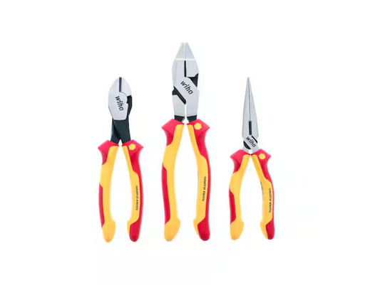 3 Piece Insulated Industrial Grip Pliers and Cutters Set - 91011004768