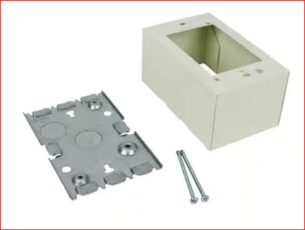 Wiremold 500 and 700 Series Metal Surface Raceway Deep 1 Gang Electrical Box, Ivory - 9318650