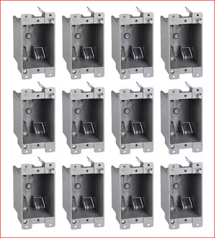 14 cu. in. 1-Gang PVC Old Work Electrical Outlet Box, (12-Pack) - 91008027513