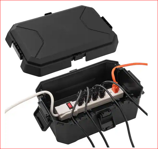 Power Box - IP55 Waterproof Box - Black Durable Weatherproof Protection Cover for Outdoor Electrical Connections - 91011951271