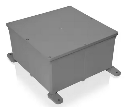 8 in. x 8 in. x 4 in. Gray PVC Junction Box - 9500015