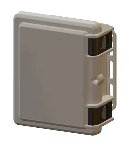 9.7 in. L x 8.2 in. W x 4.3 in. H Polycarbonate Gray Hinged Latch Top Cabinet Enclosure with Gray Bottom - 91006226081