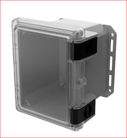 Nema 4x, I series 9.7 in. L x 8.2 in. W x 7.5 in. H Polycarbonate Clear Hinged Latch Top Cabinet with Gray Bottom - 91009560204