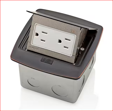 Pop-Up Floor Box with 15 Amp, Tamper-Resistant Outlet, Bronze - 91004441311