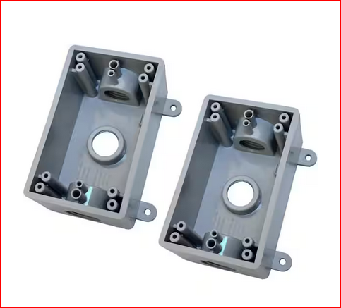 Single-Gang Plastic Junction Electrical Box Outlet - Suitable for 1/2 in. or 3/4 in. Electrical Conduit (2-Pack)