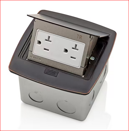 Pop-Up Floor Box with 20 Amp, Tamper-Resistant Outlet, Bronze - 91004441308