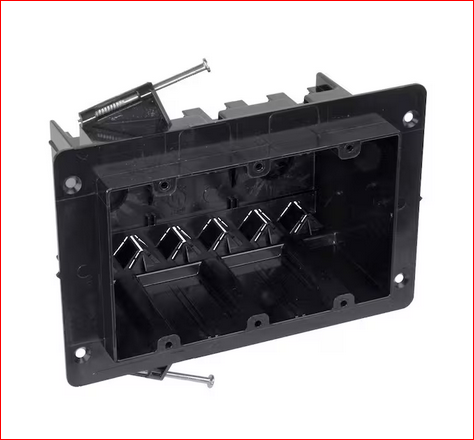 3-Gang 54 cu. in. Black New Work Electrical Box- 91001502023