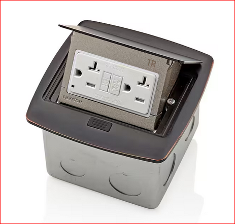 Pop-Up Floor Box with 20 Amp, Tamper-Resistant Self-Test GFCI Outlet, Bronze - 91004441286