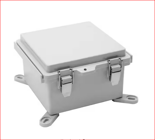 Small Watertight Junction Box 5.9 x 5.9 x 3.5 ABS Waterproof Gray Hinged Cover Electrical Boxes with Lock - 91011576589