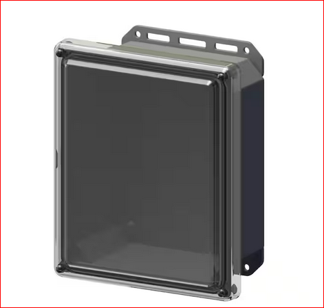 11.8 in. L x 10 in. W x 5.5 in. H Polycarbonate Clear Screw Top Cabinet Enclosure with Gray Bottom - 91002846996