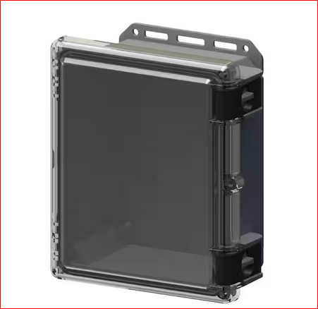 11.8 in L x 10.2 in W x 5.5 in H Cabinent Enclosure Polycarbonate Clear Hinged Latch Top Gray Bottom - 91002847001