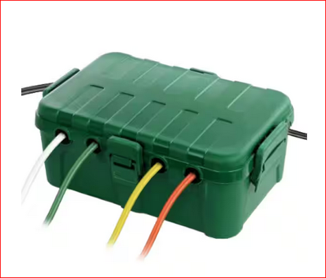 Outdoor Electrical Box 12.5 x 8.5 x 5 Polypropylene Green 6-Gang IP54 Waterproof Extension Cord Cover Weatherproof - 91011576574