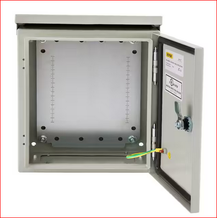 8x16x16 in. Electrical Box Enclosure NEMA 4X Outdoor Junction Box Carbon Steel Hinged with Rain Hood for Outdoor Indoor - 91009754025