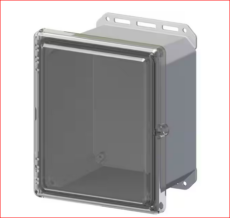 11.8 in L x 10.2 in W x 7.5 in H Cabinent Enclosure Polycarbonate Clear Hinged Screw Top Gray Bottom - 91002846997