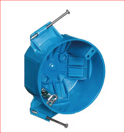 20 cu. in. Blue Polycarbonate Round New Work Ceiling Electrical Box (Case of 75) - 9839798