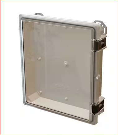 Nema 4x I602 Hinged Latch Top 17.8 in. L x 16.3 in. W x 4.2 in. H Polycarbonate Electronic Cabinet Enclosure Clear/Gray - 91004547338