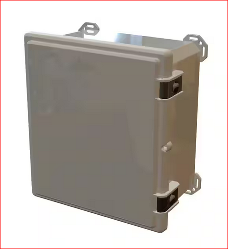 Nema 4x I632 Hinged Latch Top, 17.8 in. L x 16.3 in. W x 9.3 in. H Polycarbonate Electronic Cabinet Enclosure Gray - 91004547343