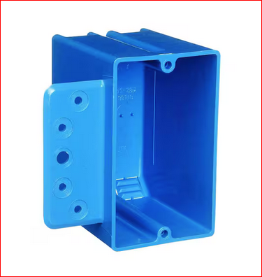 1-Gang 18 cu. in. Blue PVC New Work Electrical Switch and Outlet Box with Bracket (Case of 50) - 91000518206