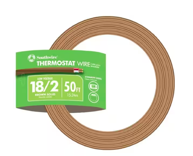 50 ft. 18/2 Brown Solid CU CL2 Thermostat Wire - 9100088