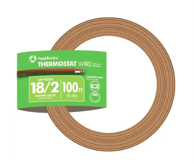 100 ft. 18/2 Brown Solid CU CL2 Thermostat Wire - 9100091