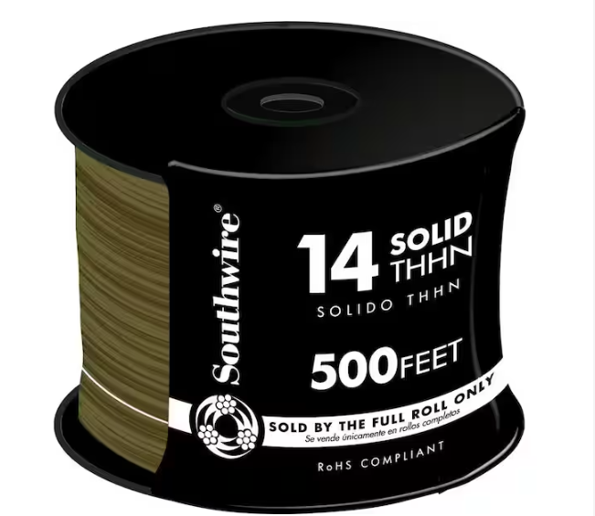 500 ft. 14 Brown Solid CU THHN Wire - 9758184